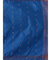 DESH BIDESH Women`s Bengal Cotton Silk Pure Handloom Cotton Saree Kohinoor Work With Blouse Piece(Light Blue)